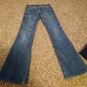 Dark distressed jeans